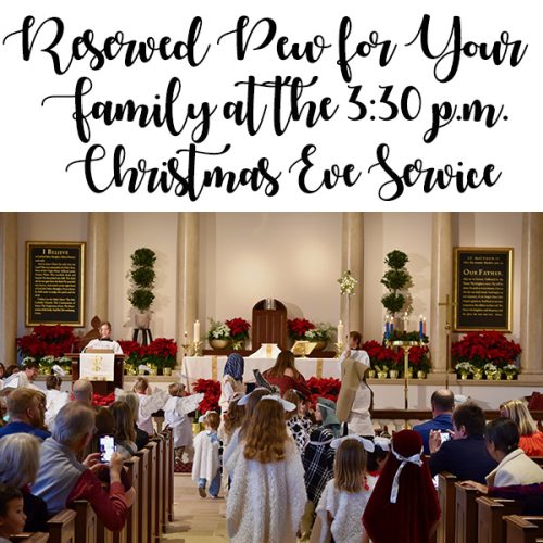 Xmas Pew at 3:30 Service