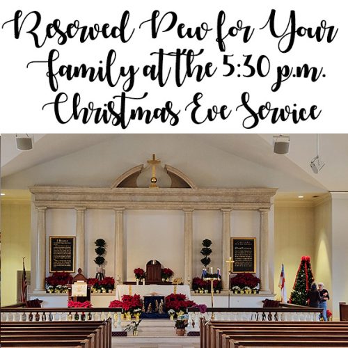Reserve Xmas Pew at 5:30 Service